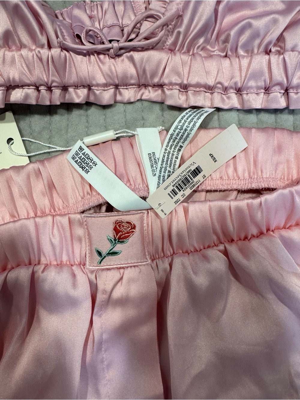 For Love And Lemons Everyday Pink Ruffle Triangle Bralette & Shorts Set - Picture 8 of 11